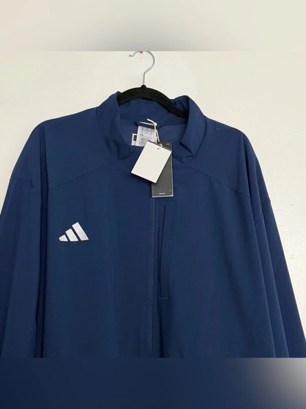 Men’s Adidas Full Zip Woven Travel Jacket Team Navy Size 3XL